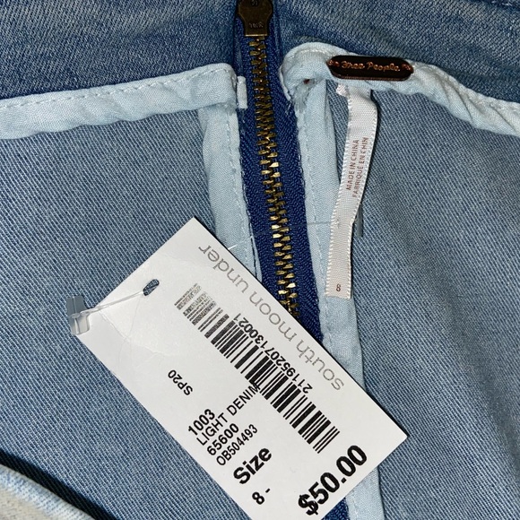 NWT Free People Faded Blue Denim Modern Femme Skirt - Picture 6 of 10